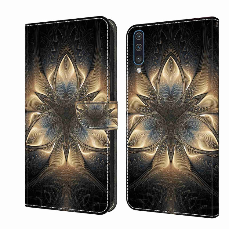 For Samsung Galaxy A50 Crystal 3D Shockproof Protective Leather Phone Case(Luminous Building)