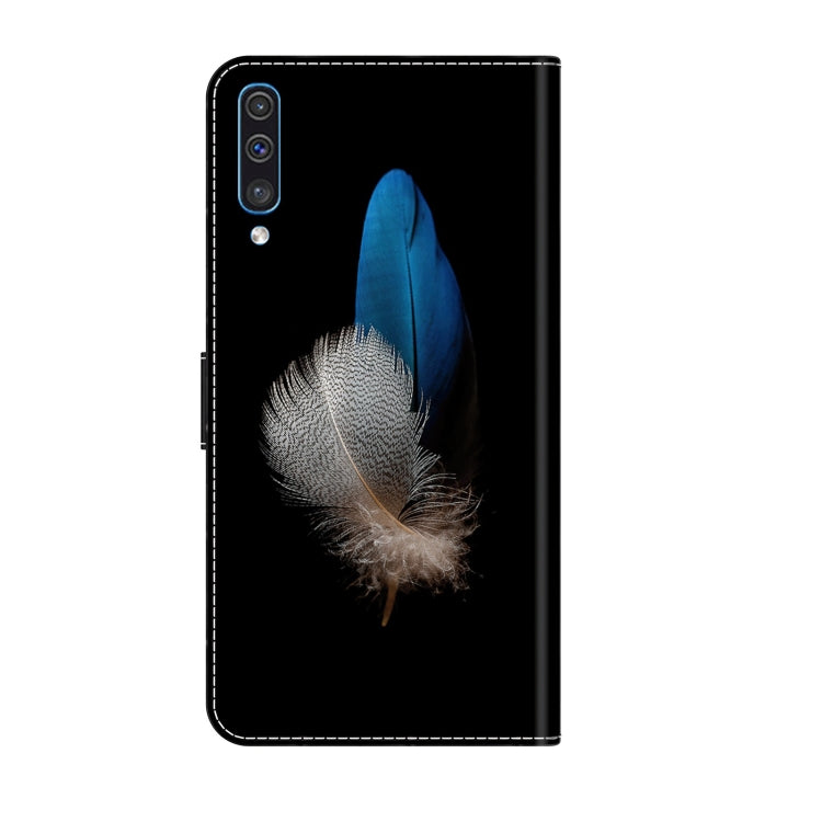 For Samsung Galaxy A50 Crystal 3D Shockproof Protective Leather Phone Case(Two Branches)