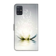 For Samsung Galaxy A51 4G Crystal 3D Shockproof Protective Leather Phone Case(Light Lotus)