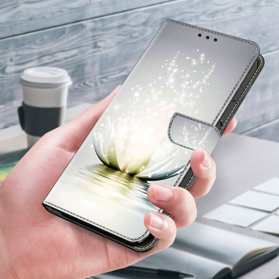 For Samsung Galaxy A51 4G Crystal 3D Shockproof Protective Leather Phone Case(Light Lotus)