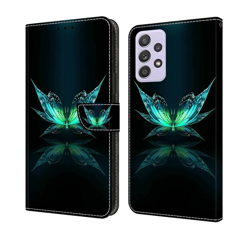 For Samsung Galaxy A53 Crystal 3D Shockproof Protective Leather Phone Case(Reflection Dutterfly)