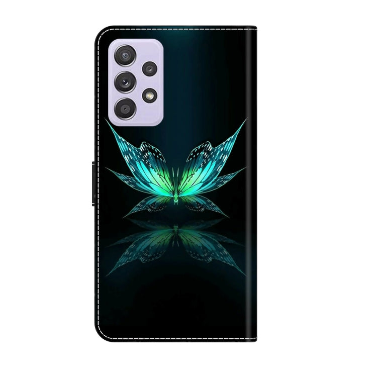 For Samsung Galaxy A53 Crystal 3D Shockproof Protective Leather Phone Case(Reflection Dutterfly)