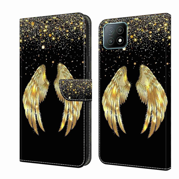 For Samsung Galaxy A53 Crystal 3D Shockproof Protective Leather Phone Case(Golden Wings)