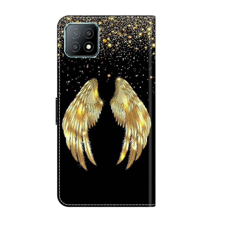 For Samsung Galaxy A53 Crystal 3D Shockproof Protective Leather Phone Case(Golden Wings)