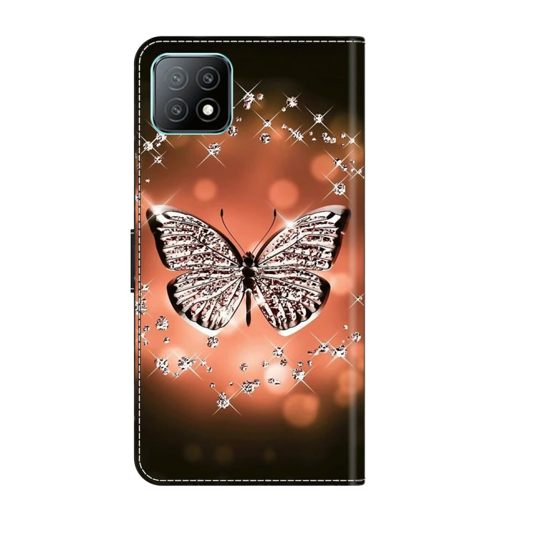 For Samsung Galaxy A53 Crystal 3D Shockproof Protective Leather Phone Case(Crystal Butterfly)