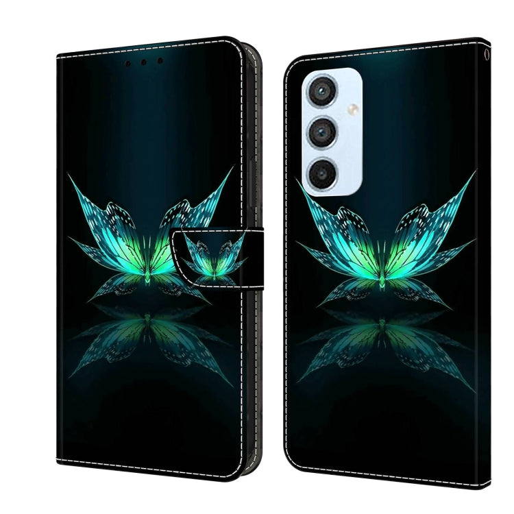 For Samsung Galaxy A54 5G Crystal 3D Shockproof Protective Leather Phone Case(Reflection Dutterfly)