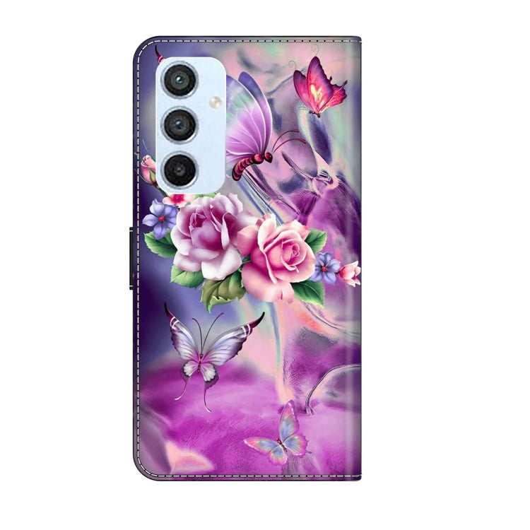 For Samsung Galaxy A54 5G Crystal 3D Shockproof Protective Leather Phone Case(Butterfly)
