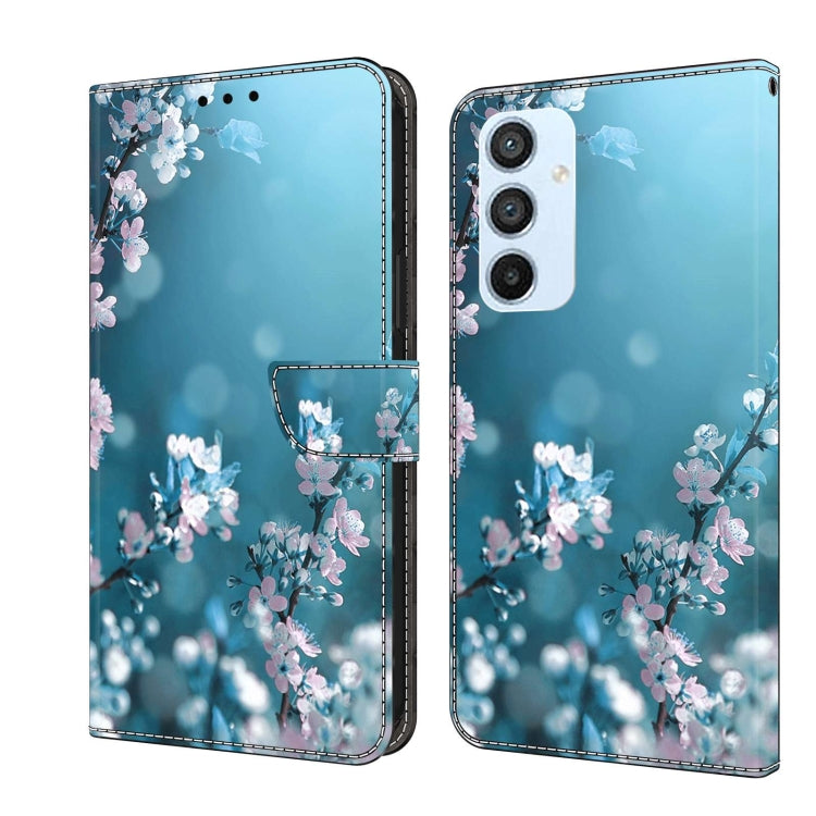 For Samsung Galaxy A54 5G Crystal 3D Shockproof Protective Leather Phone Case(Plum Flower)