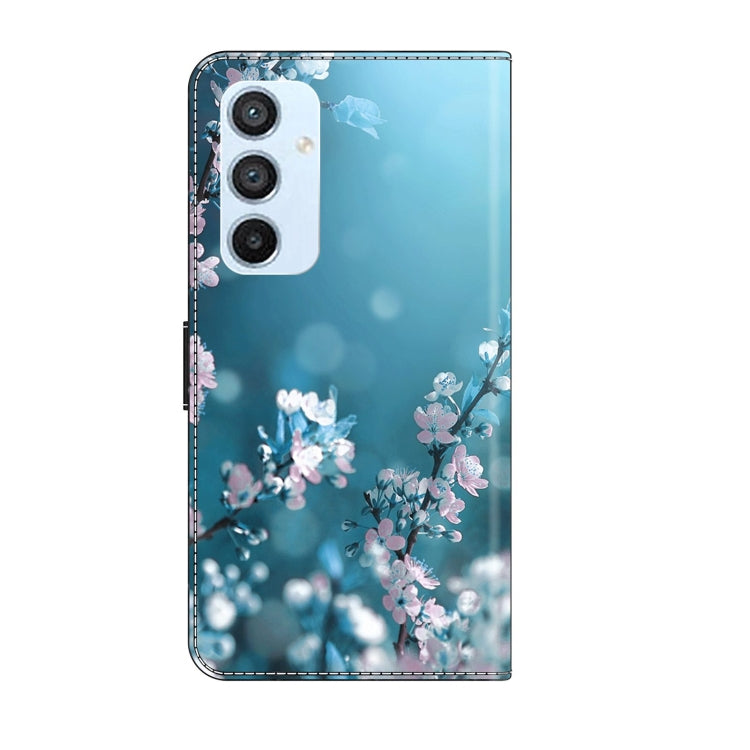 For Samsung Galaxy A54 5G Crystal 3D Shockproof Protective Leather Phone Case(Plum Flower)