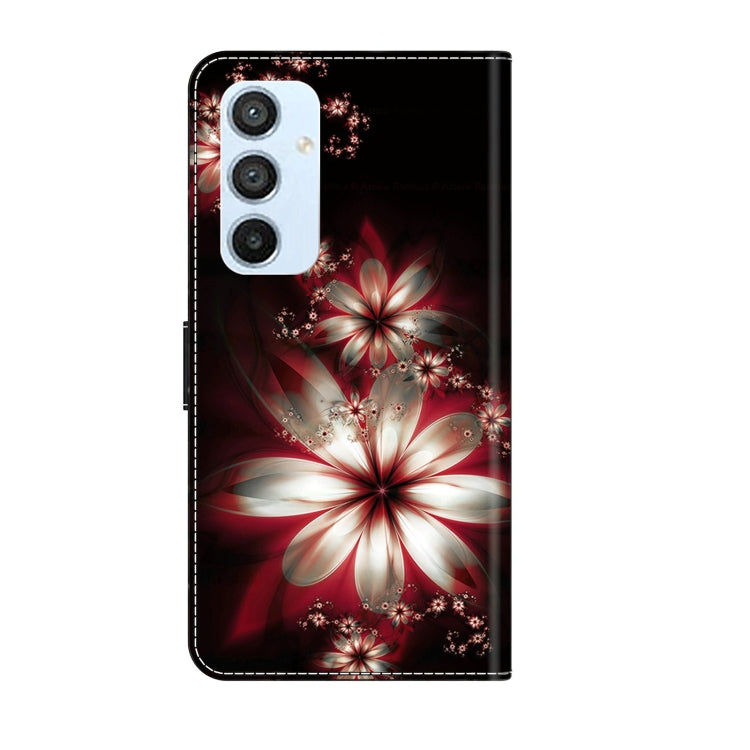 For Samsung Galaxy A54 5G Crystal 3D Shockproof Protective Leather Phone Case(Fantastic Flower)