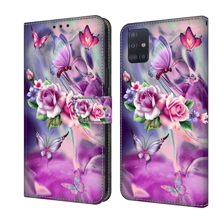 For Samsung Galaxy A71 4G Crystal 3D Shockproof Protective Leather Phone Case(Butterfly)