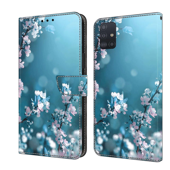 For Samsung Galaxy A71 4G Crystal 3D Shockproof Protective Leather Phone Case(Plum Flower)