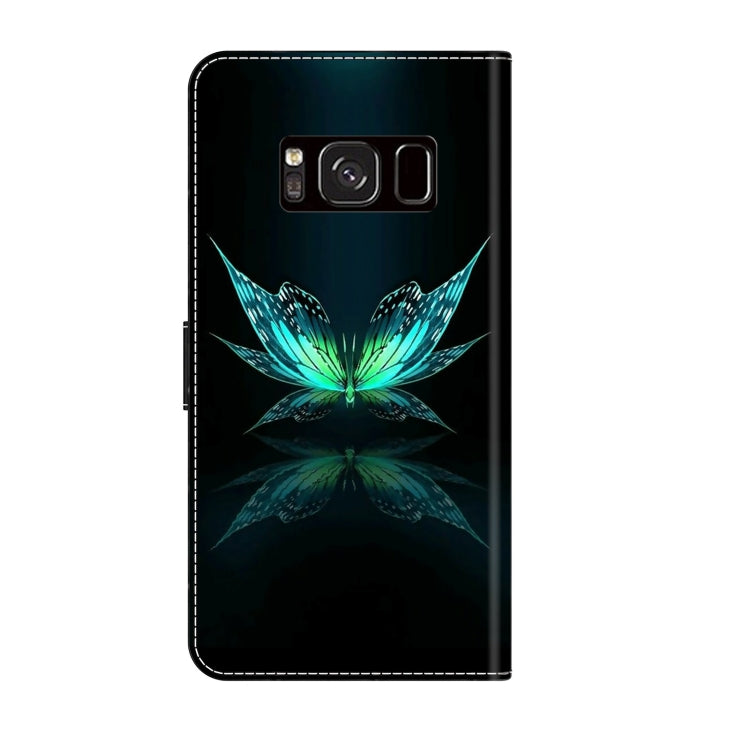For Samsung Galaxy S8 Crystal 3D Shockproof Protective Leather Phone Case(Reflection Dutterfly)
