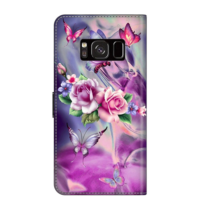 For Samsung Galaxy S8 Crystal 3D Shockproof Protective Leather Phone Case(Butterfly)