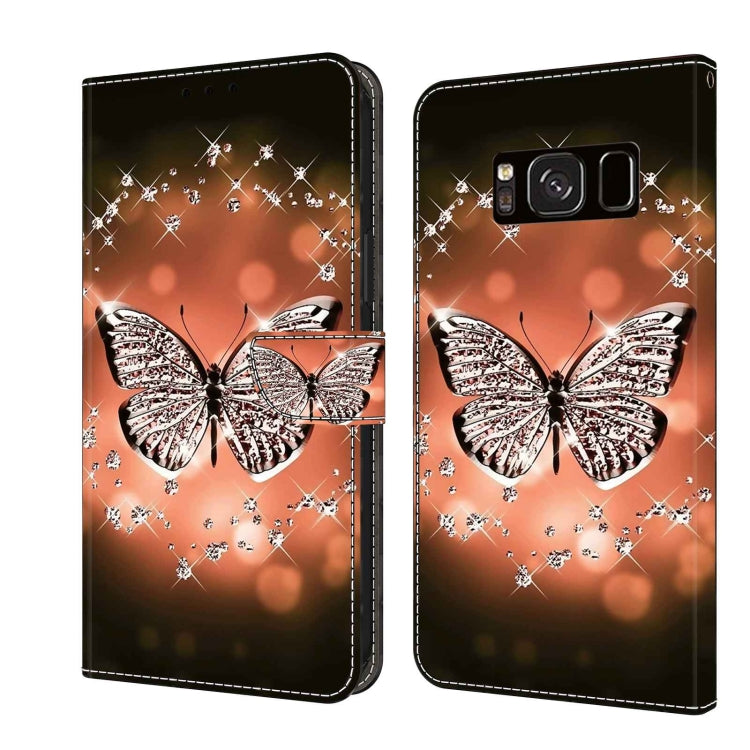 For Samsung Galaxy S8 Crystal 3D Shockproof Protective Leather Phone Case(Crystal Butterfly)