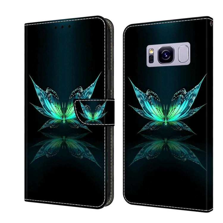 For Samsung Galaxy S8+ Crystal 3D Shockproof Protective Leather Phone Case(Reflection Dutterfly)