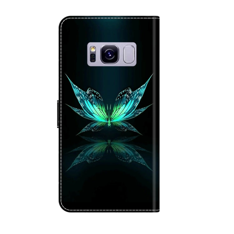 For Samsung Galaxy S8+ Crystal 3D Shockproof Protective Leather Phone Case(Reflection Dutterfly)