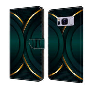 For Samsung Galaxy S8+ Crystal 3D Shockproof Protective Leather Phone Case(Gold Outline)