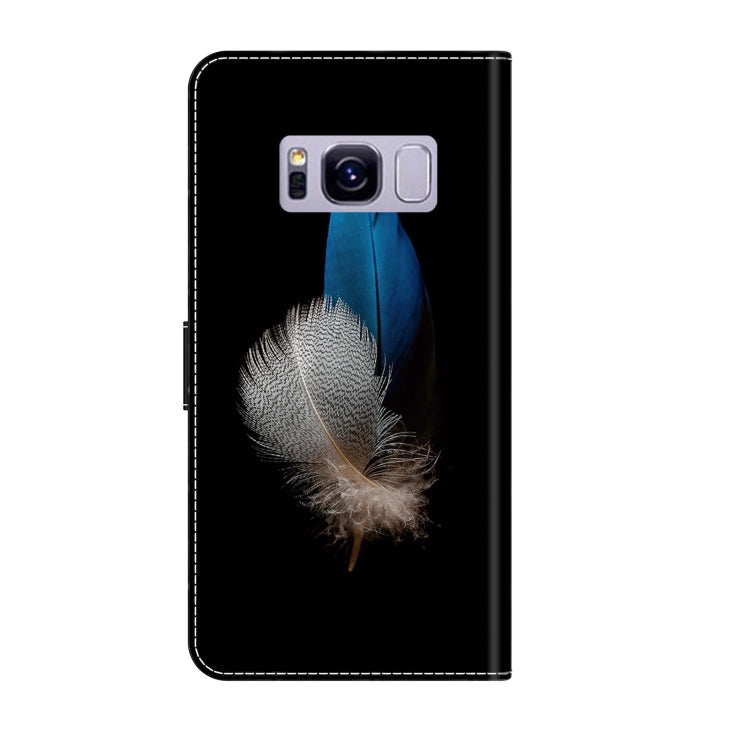 For Samsung Galaxy S8+ Crystal 3D Shockproof Protective Leather Phone Case(Two Branches)