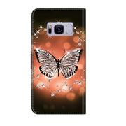 For Samsung Galaxy S8+ Crystal 3D Shockproof Protective Leather Phone Case(Crystal Butterfly)