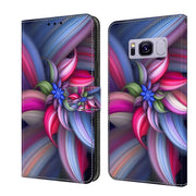 For Samsung Galaxy S8+ Crystal 3D Shockproof Protective Leather Phone Case(Colorful Flower)