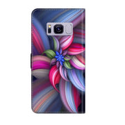 For Samsung Galaxy S8+ Crystal 3D Shockproof Protective Leather Phone Case(Colorful Flower)