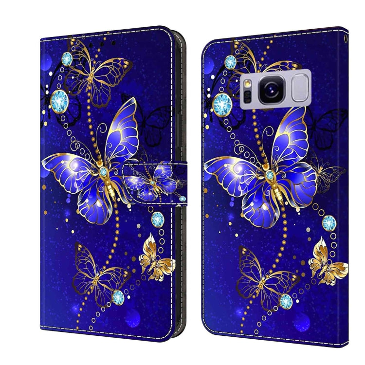 For Samsung Galaxy S8+ Crystal 3D Shockproof Protective Leather Phone Case(Diamond Butterfly)