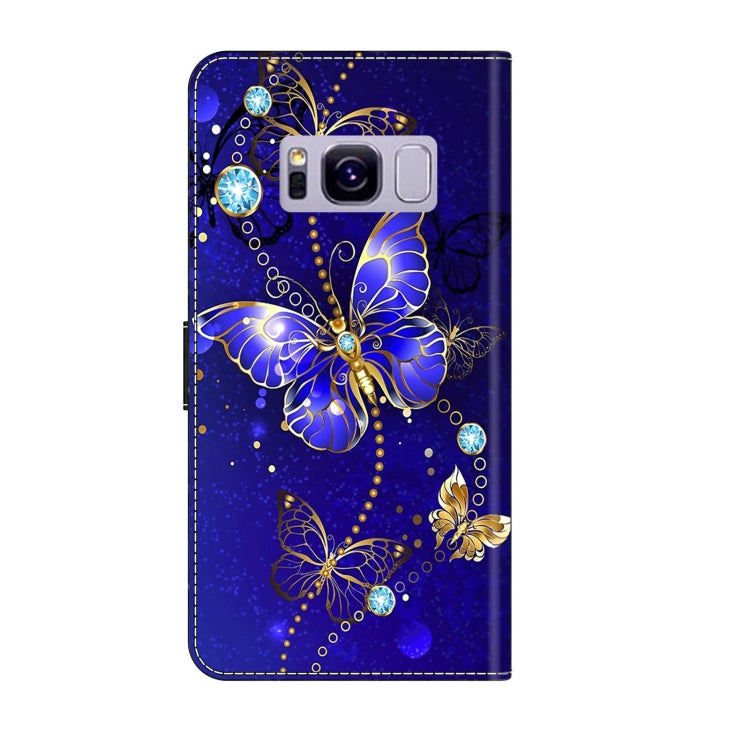 For Samsung Galaxy S8+ Crystal 3D Shockproof Protective Leather Phone Case(Diamond Butterfly)
