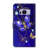 For Samsung Galaxy S8+ Crystal 3D Shockproof Protective Leather Phone Case(Diamond Butterfly)
