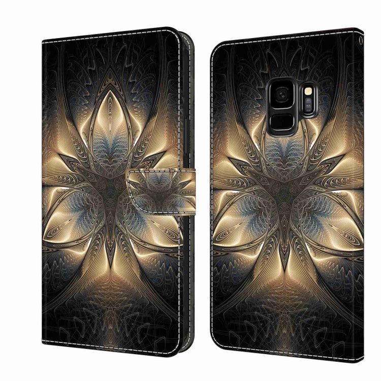 For Samsung Galaxy S9 Crystal 3D Shockproof Protective Leather Phone Case(Luminous Building)