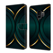 For Samsung Galaxy S9 Crystal 3D Shockproof Protective Leather Phone Case(Gold Outline)