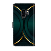 For Samsung Galaxy S9 Crystal 3D Shockproof Protective Leather Phone Case(Gold Outline)