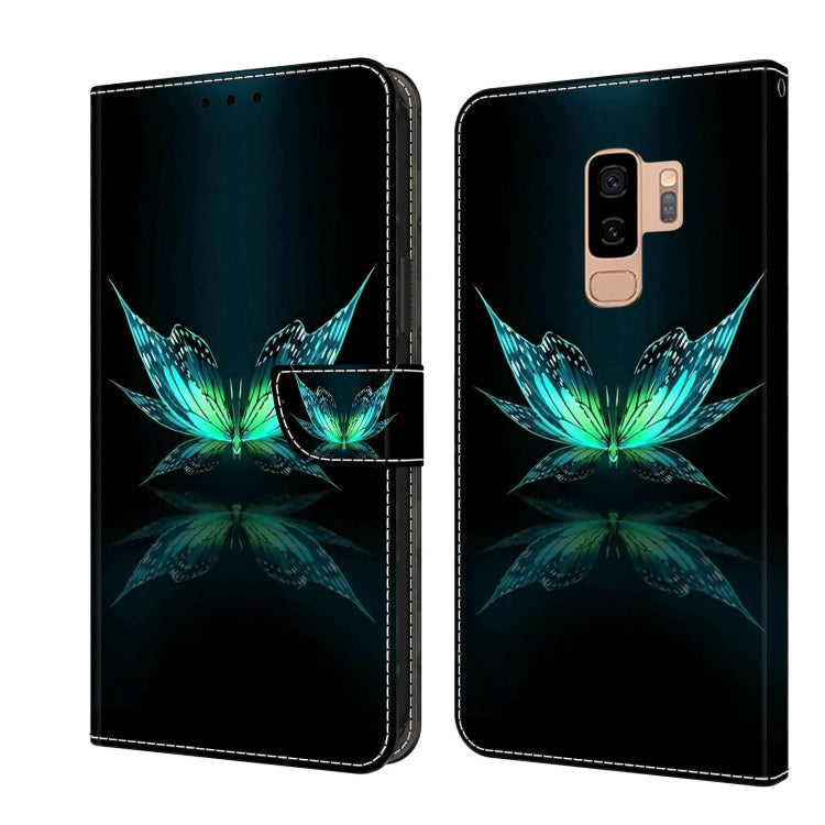 For Samsung Galaxy S9+ Crystal 3D Shockproof Protective Leather Phone Case(Reflection Dutterfly)