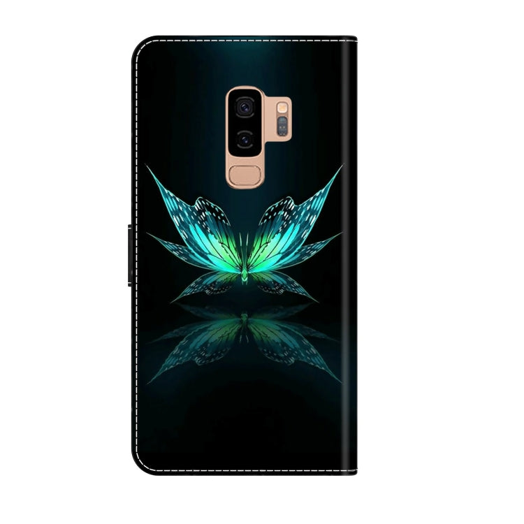 For Samsung Galaxy S9+ Crystal 3D Shockproof Protective Leather Phone Case(Reflection Dutterfly)