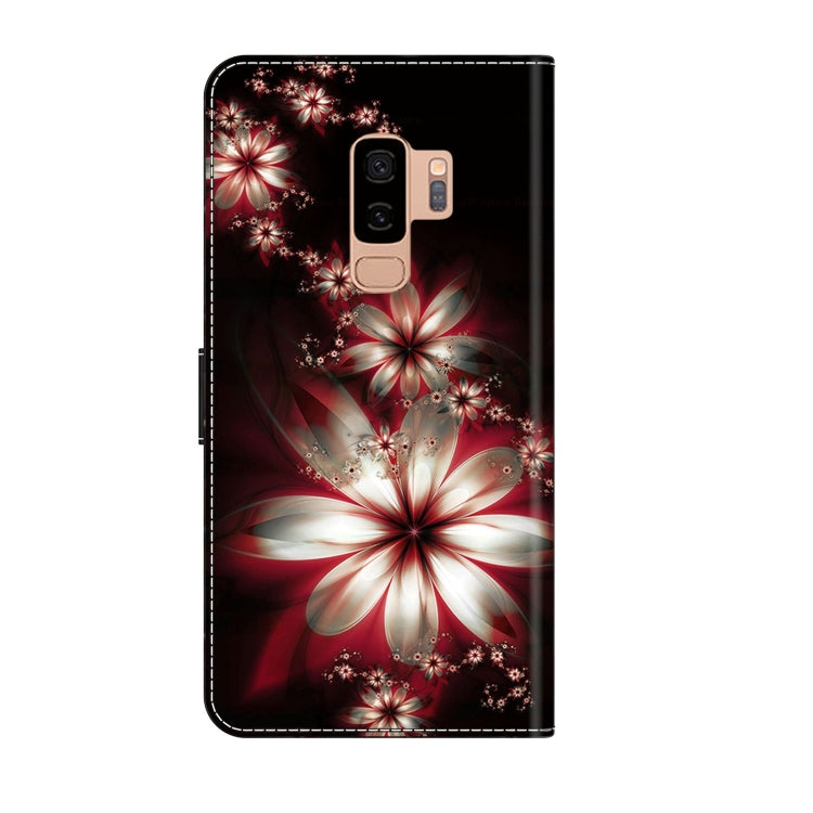 For Samsung Galaxy S9+ Crystal 3D Shockproof Protective Leather Phone Case(Fantastic Flower)