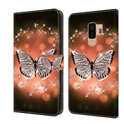 For Samsung Galaxy S9+ Crystal 3D Shockproof Protective Leather Phone Case(Crystal Butterfly)