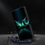 For Samsung Galaxy S10 Crystal 3D Shockproof Protective Leather Phone Case(Reflection Dutterfly)