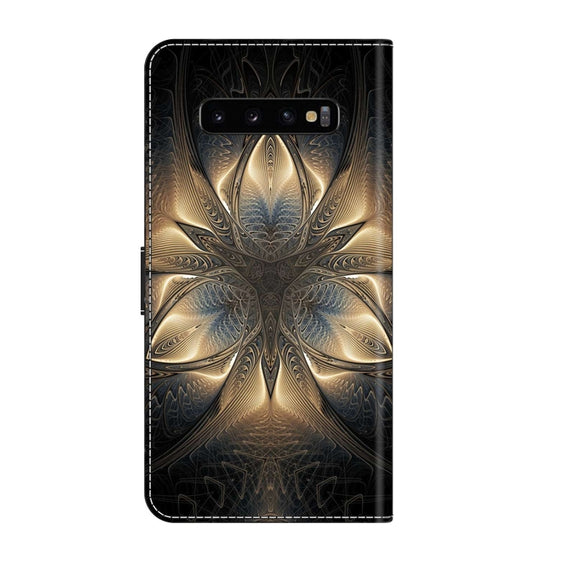 For Samsung Galaxy S10+ Crystal 3D Shockproof Protective Leather Phone Case(Luminous Building)