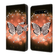 For Samsung Galaxy S10+ Crystal 3D Shockproof Protective Leather Phone Case(Crystal Butterfly)