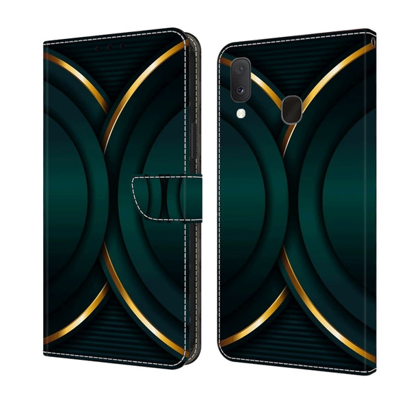 For Samsung Galaxy S10e Crystal 3D Shockproof Protective Leather Phone Case(Gold Outline)