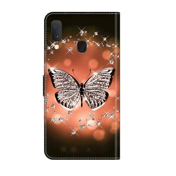 For Samsung Galaxy S10e Crystal 3D Shockproof Protective Leather Phone Case(Crystal Butterfly)