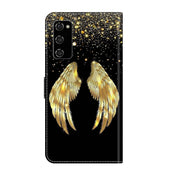 For Samsung Galaxy S20 FE Crystal 3D Shockproof Protective Leather Phone Case(Golden Wings)