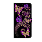 For Samsung Galaxy S20 FE Crystal 3D Shockproof Protective Leather Phone Case(Purple Flower Butterfly)