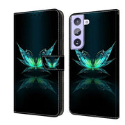 For Samsung Galaxy S21+ Crystal 3D Shockproof Protective Leather Phone Case(Reflection Dutterfly)