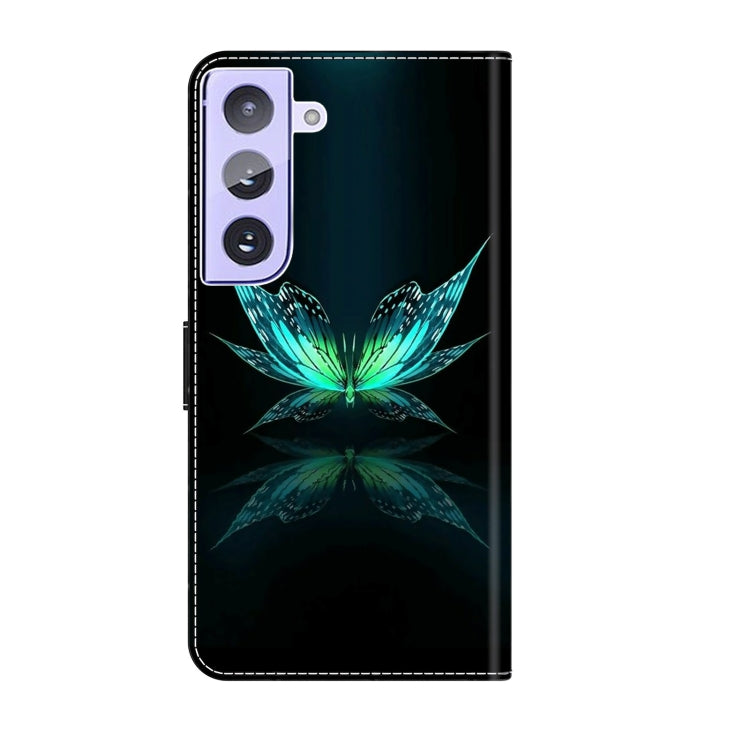 For Samsung Galaxy S21+ Crystal 3D Shockproof Protective Leather Phone Case(Reflection Dutterfly)