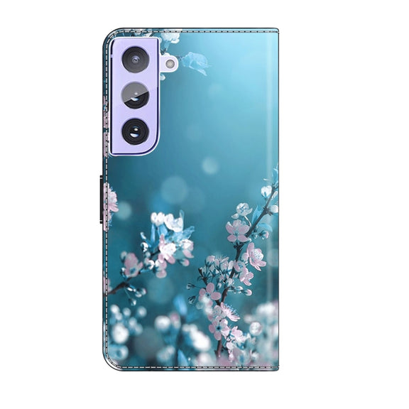 For Samsung Galaxy S21+ Crystal 3D Shockproof Protective Leather Phone Case(Plum Flower)
