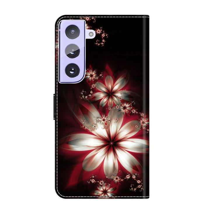 For Samsung Galaxy S21+ Crystal 3D Shockproof Protective Leather Phone Case(Fantastic Flower)