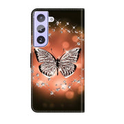 For Samsung Galaxy S21+ Crystal 3D Shockproof Protective Leather Phone Case(Crystal Butterfly)