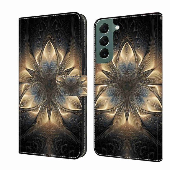 For Samsung Galaxy S22+ Crystal 3D Shockproof Protective Leather Phone Case(Luminous Building)