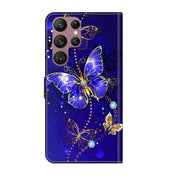 For Samsung Galaxy S22 Ultra Crystal 3D Shockproof Protective Leather Phone Case(Diamond Butterfly)
